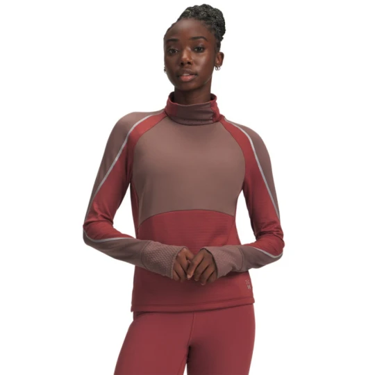 Zdjęcie produktu Damski longsleeve do biegania Under Armour UA Halo Run CW Funnel - czerwony