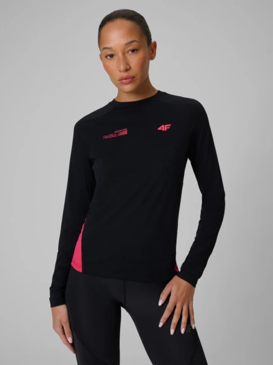 Zdjęcie produktu Damski longsleeve trekkingowy 4F 4FRSS26TFLOF624 - czarny