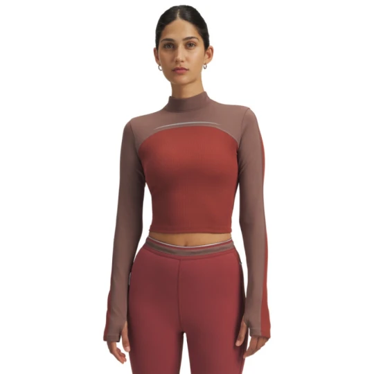 Zdjęcie produktu Damski longsleeve treningowy top Under Armour UA Halo CW Mock - czerwony