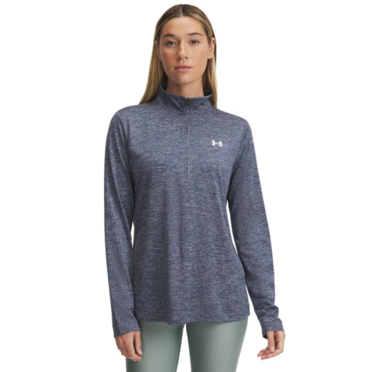 Zdjęcie produktu Damski longsleeve treningowy Under Armour Tech 1 / 2 Zip- Twist - szary