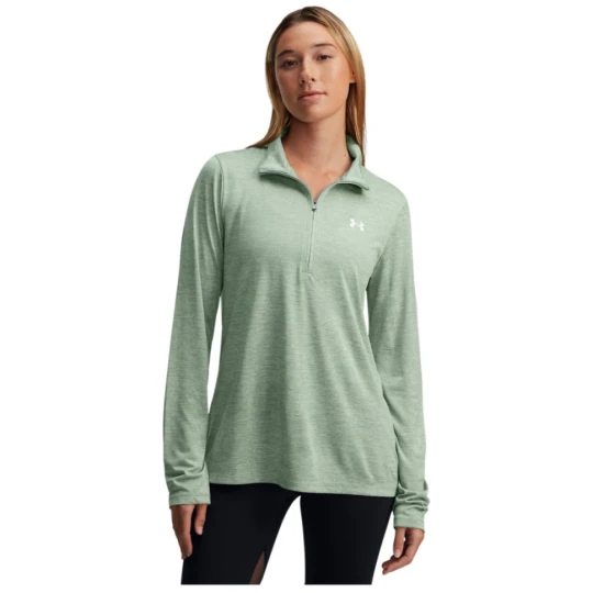 Zdjęcie produktu Damski longsleeve treningowy Under Armour Tech 1 / 2 Zip- Twist - zielony