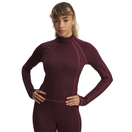 Zdjęcie produktu Damski longsleeve treningowy Under Armour UA ColdGear Textured 1 / 2 Zip - fioletowy