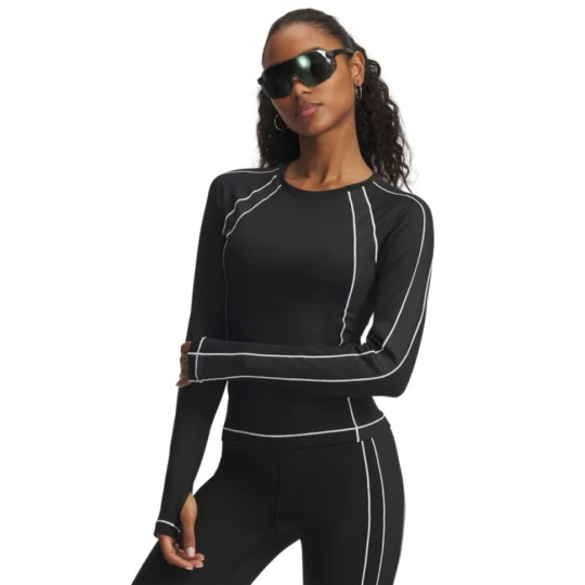 Zdjęcie produktu Damski longsleeve treningowy Under Armour UA ColdGear Textured Crew - czarny