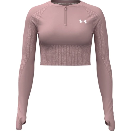 Zdjęcie produktu Damski longsleeve treningowy Under Armour UA HG Rib 1 / 4 Zip - różowy