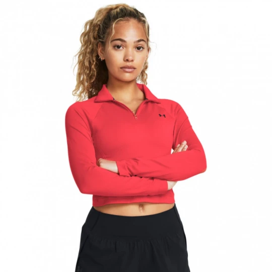 Zdjęcie produktu Damski longsleeve treningowy Under Armour Vanish Seamless 1/4 Zip Crop - czerwony