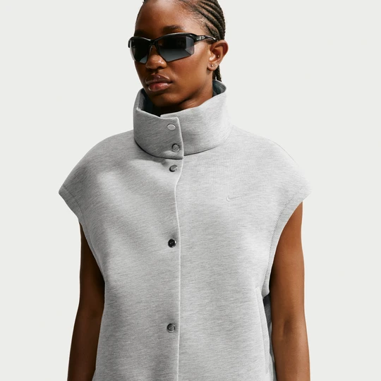 Zdjęcie produktu Damski luźny bezrękawnik Nike Pregame Fleece - Szary
