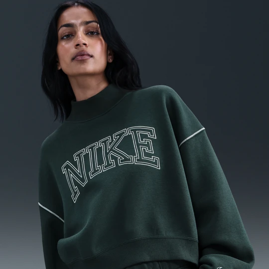 Zdjęcie produktu Damski półgolf Nike Phoenix Fleece - Zieleń