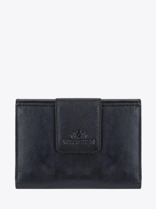 Zdjęcie produktu Damski portfel ze skóry z elegancką napą czarny Wittchen