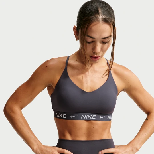 Zdjęcie produktu Damski regulowany stanik sportowy z wkładkami Nike Indy Light Support - Szary