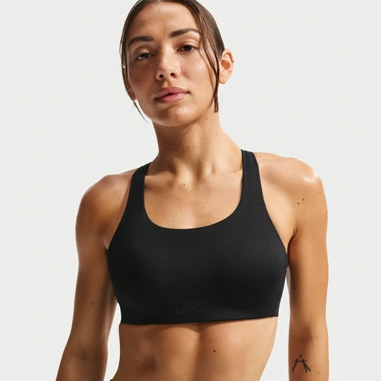 Zdjęcie produktu Damski stanik sportowy Nike Rival z wkładkami zapewniający bardzo wysokie wsparcie - Czerń