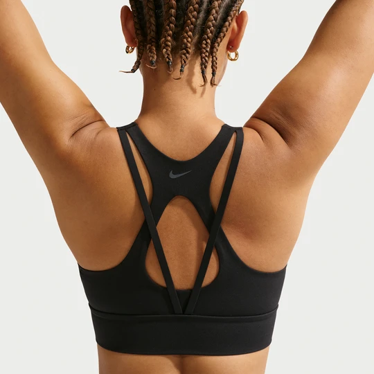 Zdjęcie produktu Damski stanik sportowy o wydłużonym kroju z wkładkami zapewniający lekkie wsparcie Nike Zenvy - Czerń