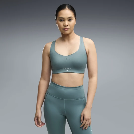 Zdjęcie produktu Damski stanik sportowy PUMA x HYROX PWRMODE dla kobiet, Odzież, Zielony