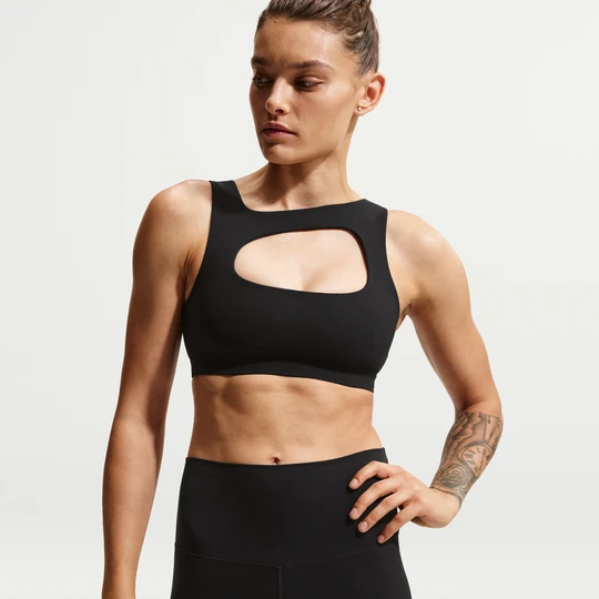Zdjęcie produktu Damski stanik sportowy z lekką podszewką zapewniający lekkie wsparcie Nike Zenvy - Czerń