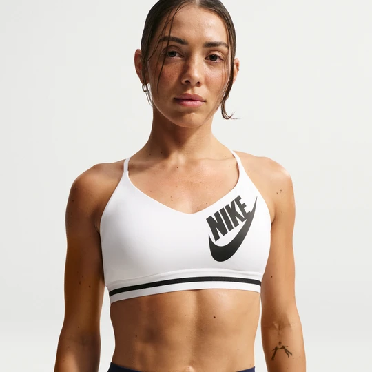 Zdjęcie produktu Damski stanik sportowy z lekkim wsparciem Nike Indy - Biel