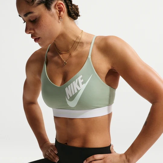 Zdjęcie produktu Damski stanik sportowy z lekkim wsparciem Nike Indy - Zieleń