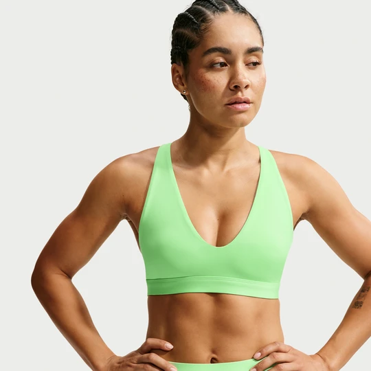 Zdjęcie produktu Damski stanik sportowy z lekkim wsparciem Nike Indy - Zieleń