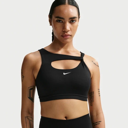 Zdjęcie produktu Damski stanik sportowy z wkładkami i średnim wsparciem Nike One - Czerń