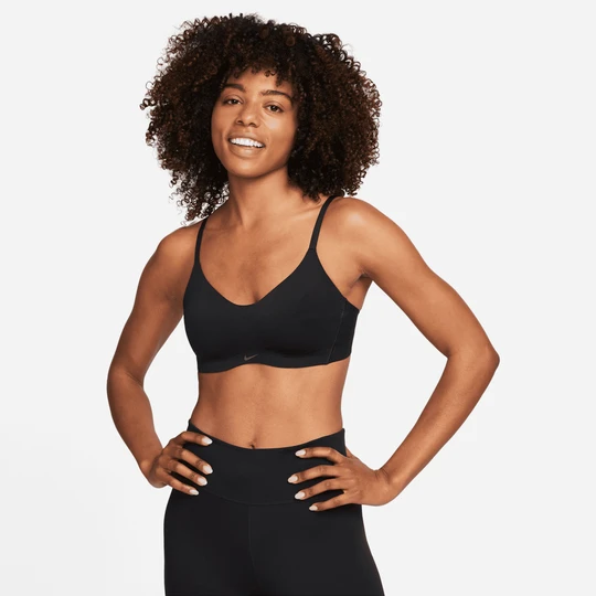 Zdjęcie produktu Damski stanik sportowy z wkładkami zapewniający lekkie wsparcie Nike Alate Minimalist - Czerń