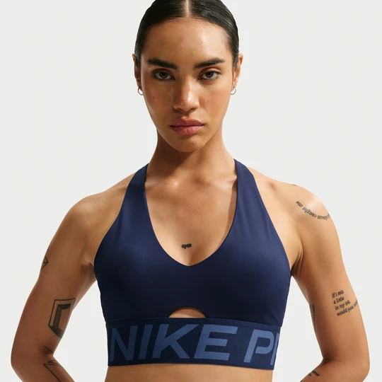 Zdjęcie produktu Damski stanik sportowy z wkładkami zapewniający średnie wsparcie Nike Pro Sculpt - Niebieski
