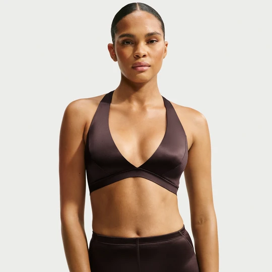 Zdjęcie produktu Damski stanik typu halter NikeSKIMS Satin Shine - Brązowy