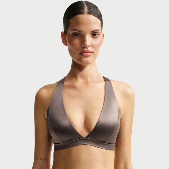Zdjęcie produktu Damski stanik typu halter NikeSKIMS Satin Shine - Brązowy