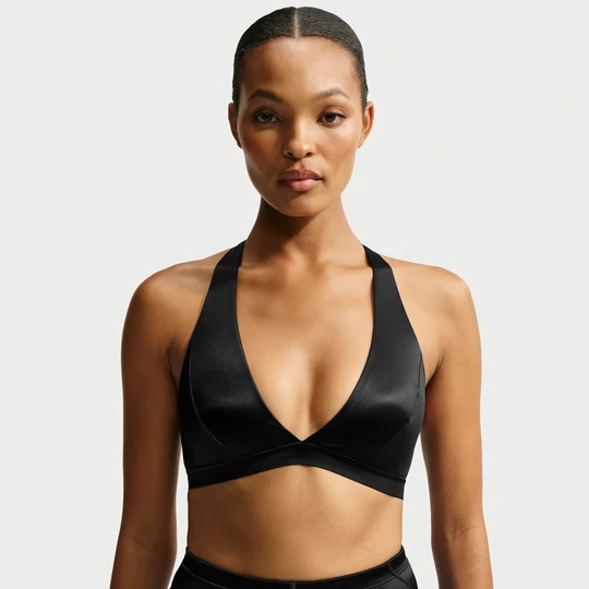 Zdjęcie produktu Damski stanik typu halter NikeSKIMS Satin Shine - Czerń