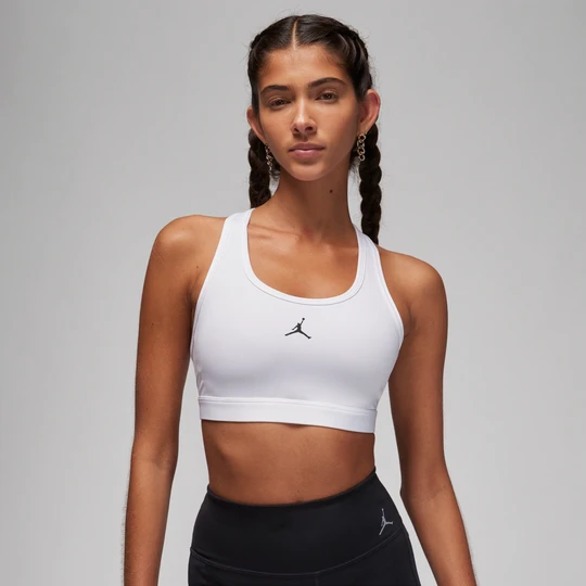 Zdjęcie produktu Damski stanik z wkładkami zapewniający średnie wsparcie Jumpman Jordan Sport - Biel
