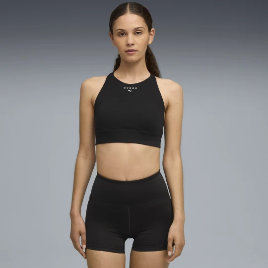 Zdjęcie produktu Damski stanik z wysokim dekoltem PUMA x HYROX SHAPELUXE, Odzież, Czarny
