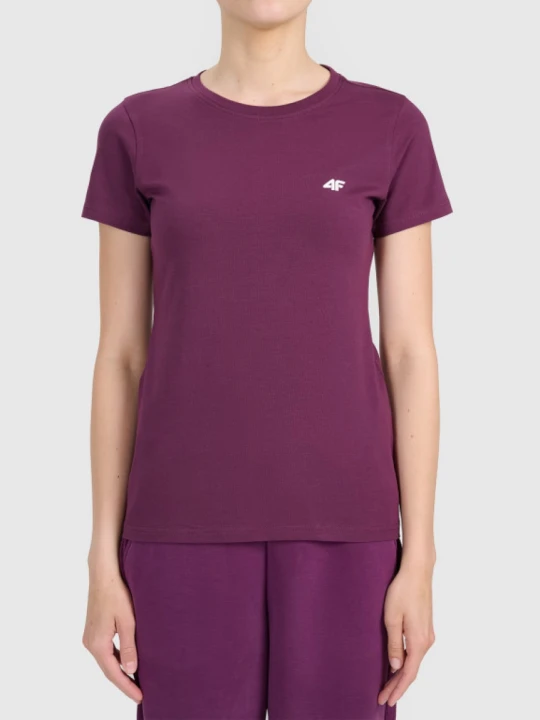 Zdjęcie produktu Damski t-shirt basic 4F 4FWSS26TTSHF2771 - fioletowy