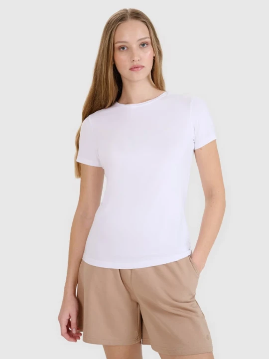 Zdjęcie produktu Damski t-shirt bez nadruku (2-pack) 4F 4FRMM00TTSHF2709 - multikolor