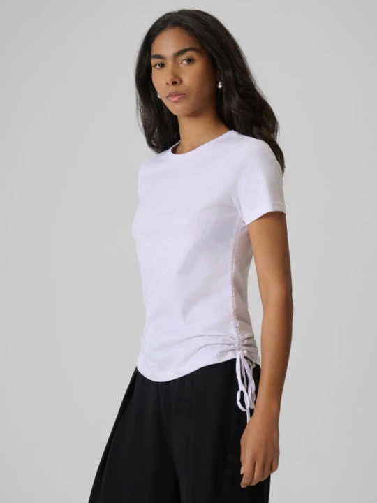 Zdjęcie produktu Damski t-shirt bez nadruku 4F 4FRSS26TTSHF3795 - biały