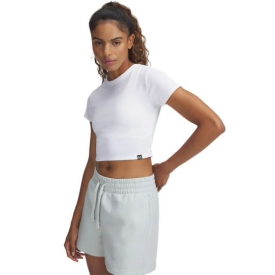 Zdjęcie produktu Damski t-shirt crop top Under Armour UA Rival Rib Baby Tee - biały