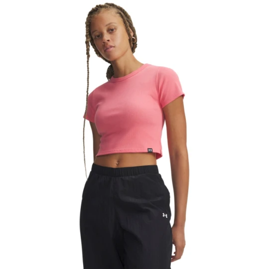 Zdjęcie produktu Damski t-shirt crop top Under Armour UA Rival Rib Baby Tee - różowy