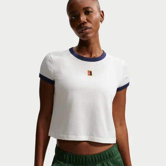 Zdjęcie produktu Damski T-shirt do tenisa z krótkim rękawem Nike Heritage - Biel