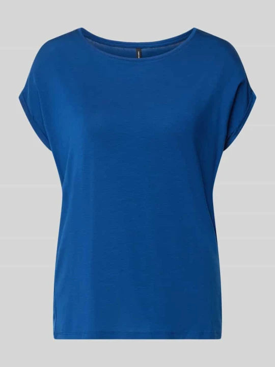 Zdjęcie produktu damski t-shirt o kroju krój regular fit z mieszanki lyocellu model 'AVA' Vero Moda Ciemnoniebieski