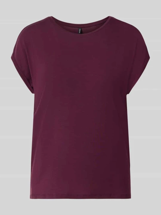 Zdjęcie produktu damski t-shirt o kroju krój regular fit z mieszanki lyocellu model 'AVA' Vero Moda Ciemnoczerwony