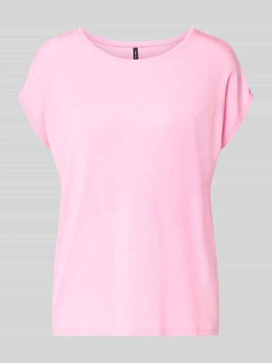 Zdjęcie produktu damski t-shirt o kroju krój regular fit z mieszanki lyocellu model 'AVA' Vero Moda Mocnoróżowy