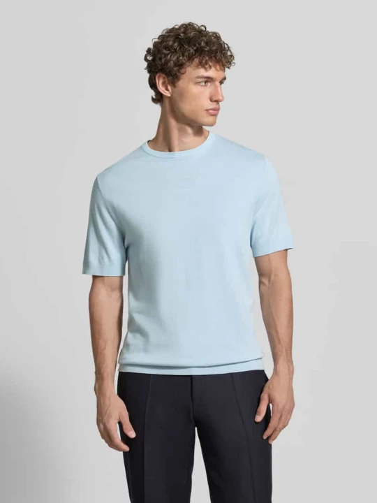 Zdjęcie produktu damski t-shirt o kroju regular fit z czystej bawełny ekologicznej model 'TORINO' Selected Homme Jasnoniebieski