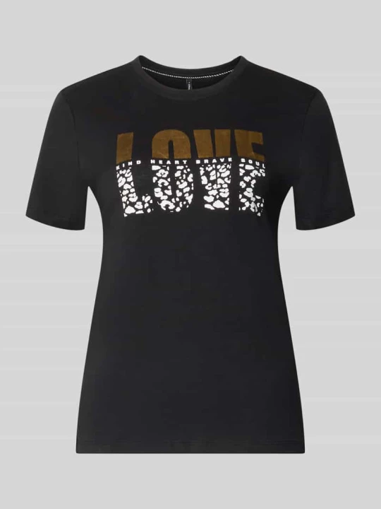 Zdjęcie produktu damski t-shirt o kroju regular fit z czystej bawełny model 'KITA' Only Czarny