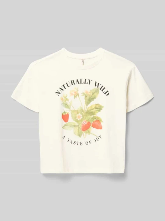 Zdjęcie produktu Damski t-shirt o kroju regular fit z czystej bawełny model 'SARA' Only Złamany biały