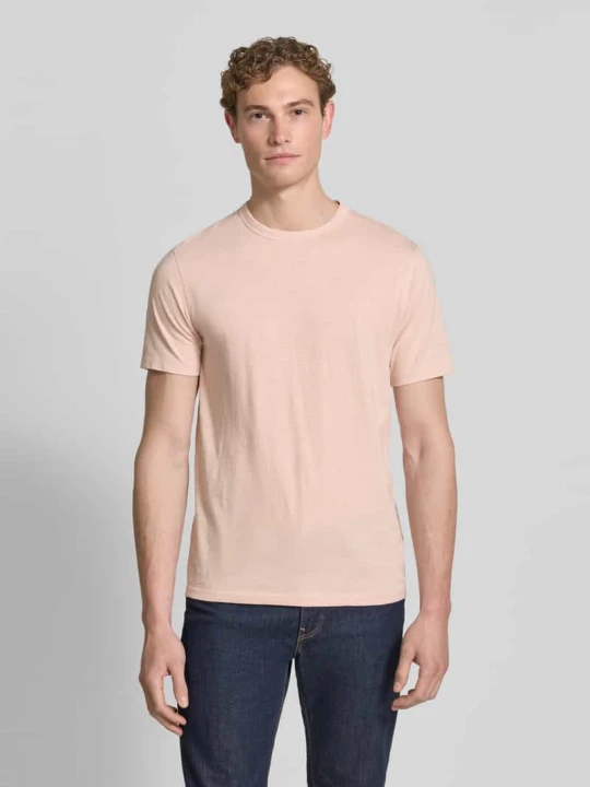 Zdjęcie produktu damski t-shirt o kroju regular fit z czystej bawełny model 'TEGOOD' Boss Jasnoróżowy