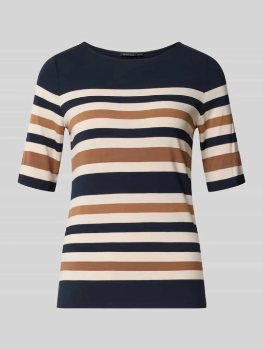 Zdjęcie produktu damski t-shirt o kroju regular fit z czystej wiskozy Betty Barclay Granatowy