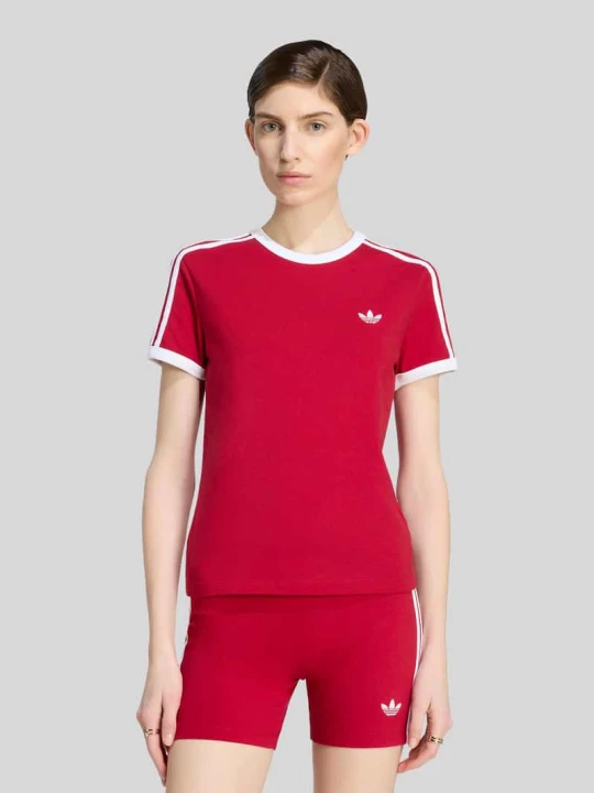 Zdjęcie produktu damski t-shirt o kroju regular fit z mieszanki bawełny adidas Originals Czerwony