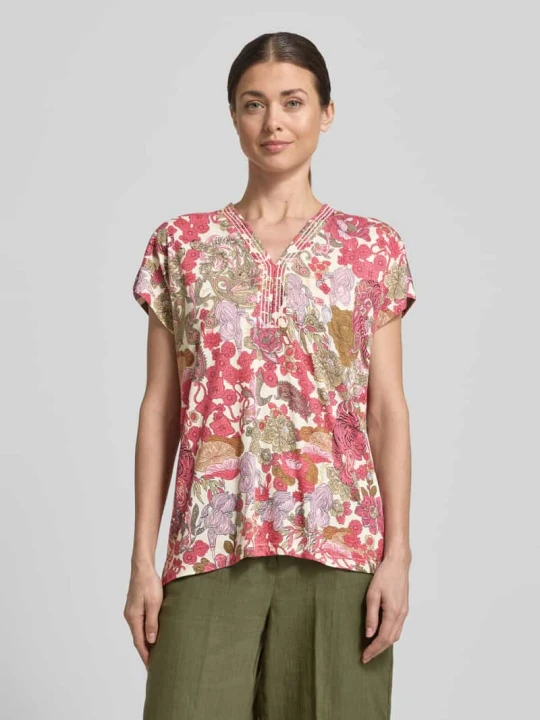 Zdjęcie produktu damski t-shirt o kroju regular fit z mieszanki wiskozy model 'Felicity' Soyaconcept Różowy