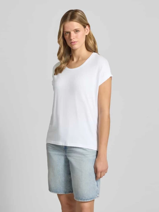 Zdjęcie produktu damski t-shirt o kroju regular fit z mieszanki wiskozy model 'MOSTER' Only Biały