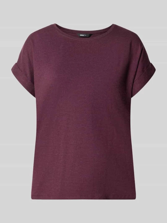 Zdjęcie produktu damski t-shirt o kroju regular fit z mieszanki wiskozy model 'MOSTER' Only Bordowy