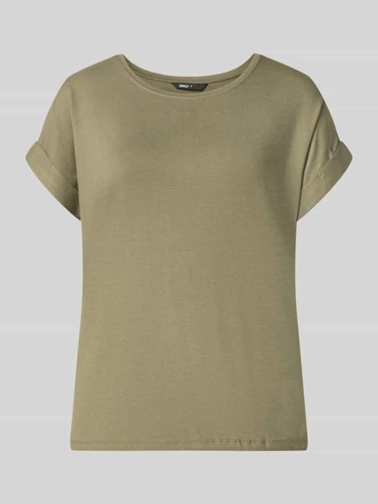 Zdjęcie produktu damski t-shirt o kroju regular fit z mieszanki wiskozy model 'MOSTER' Only Oliwkowy