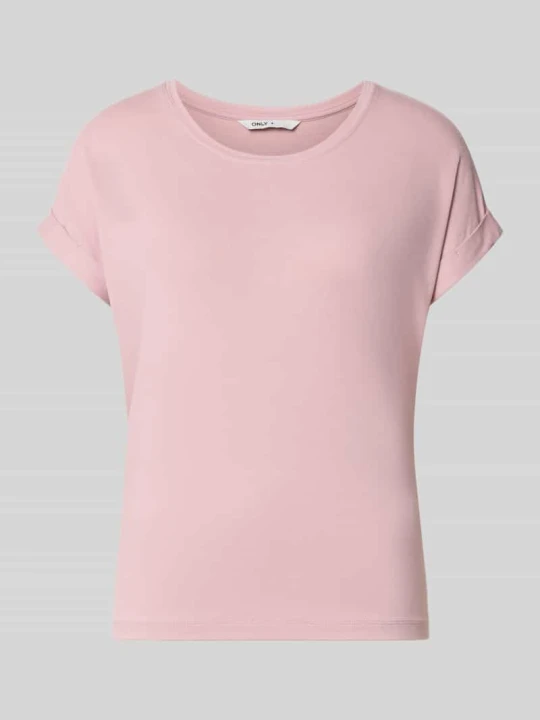 Zdjęcie produktu damski t-shirt o kroju regular fit z mieszanki wiskozy model 'MOSTER' Only Różowy
