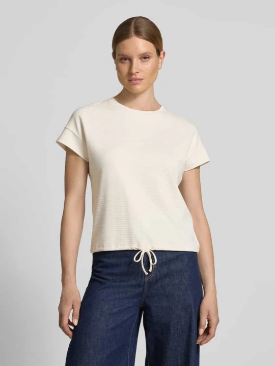 Zdjęcie produktu Damski t-shirt o kroju regular fit z mieszanki wiskozy model 'Solke' Opus Beżowy