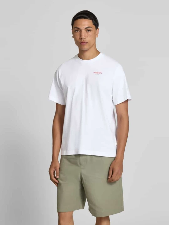 Zdjęcie produktu t-shirt o kroju regular fit z nadrukiem z napisem Forét Biały